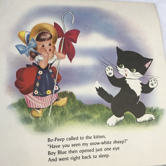 FUZZY WUZZY KITTEN Book 1947 Mother Goose Children’s Story - Picture 8 of 10